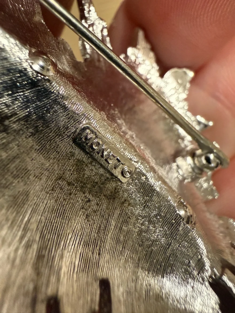 Monet Silver-Tone Feather Pin‎ Brooch